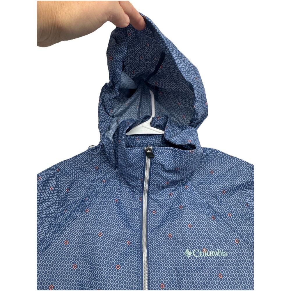 Columbia Sportswear Womens Running Jacket Size S Blue Full Zip Tuck Away Hood - Picture 3 of 12